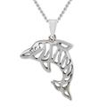 Sterling silver pendant necklace, 'Tiger Dolphin'