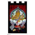 Benevolent Ganesha,'Batik Cotton Wall Hanging with Hinduism Theme'