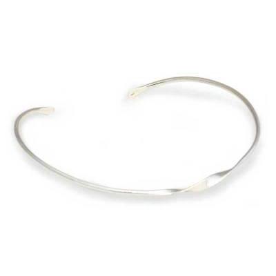 'Ribbon Twist' - Handmade Silver Collar Necklace