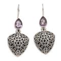 Fly Away,'Hand Made Sterling Silver Amethyst Drop Earrings'