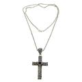 Amethyst cross necklace, 'Christian Soul'