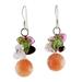 'Strawberry Fantasy' - Rose Quartz and Pearl Dangle Earrings