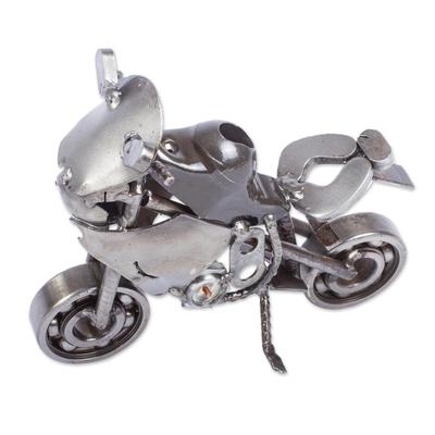 Rustic Motocross Bike,'Rustic Motocross Bike Recycled Metal Sculpture'