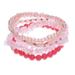 Fancy Dream in Pink,'Set of 5 Pink Beaded Stretch Bracelets from Thailand'