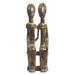 Old Couple,'Handmade Sese Wood Sculpture of a Sitting Couple from Ghana'