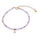 'Gold-Plated Sterling Silver and Amethyst Charm Bracelet'