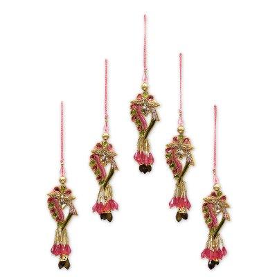 'Lavish Delhi' (set of 5) - Handcrafted Hand Beaded Christmas Ornaments