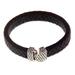 Virile,'Men's Leather and Sterling Silver Bracelet'