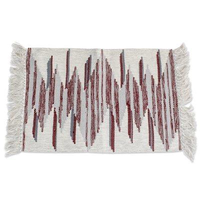 Warm Memories,'Set of 4 Handloomed Cotton Alabaster Placemats'