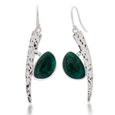 Chrysocolla dangle earrings, 'Sweet Fruit'
