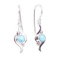 Flux,'Taxco Silver and Turquoise Dangle Earrings from Mexico'