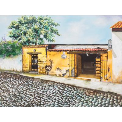 Calle de la Nobleza,'Original Oil Painting of a Street in Antigua Guatemala'