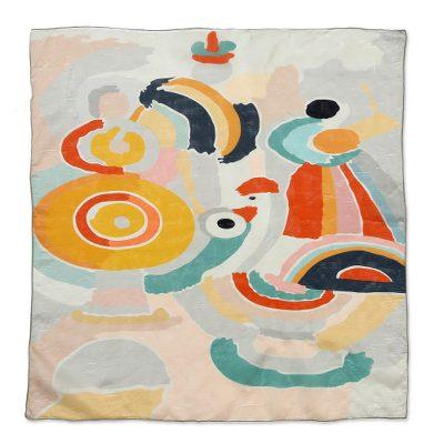 Abstract Life,'Hand Crafted Abstract Silk Hair Bandana from Bali'