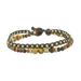 Evermore,'Double Strand Tiger's Eye Beaded Macrame Bracelet'