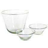 Clear Delight,'Handblown Recycled Clear Glass Salad Bowls (Set of 3)'