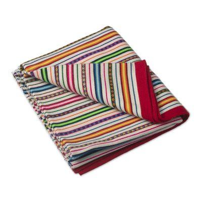 Striking Stripes,'Multicolored Striped Throw Blank...