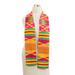 Fathia Elegance,'Vibrant One Cotton Blend Kente Scarf from Ghana'