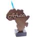 'Hand-Carved Polished Ebony Wood Sculpture of Africa's Map'