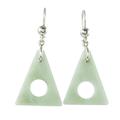 Angularity in Light Green,'Light Green Jade Triangle Earrings'