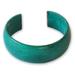 'Annula in Sea Green' - Fair Trade Leather Cuff Bracelet