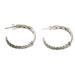 Sterling silver half hoop earrings, 'Serpent Bone'