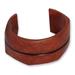 Leather cuff bracelet, 'Wend Konta in Cinnamon'