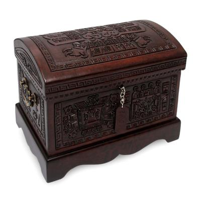 'Inca Domain' - Colonial Tooled Leather Jewelry Box
