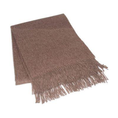 100% alpaca throw, 'Cozy Brown'