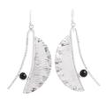 Modern Windy Leaves,'Modern Taxco Obsidian Dangle Earrings from Mexico'