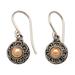 'Floral 18k Gold-Accented Sterling Silver Dangle Earrings'