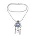 'Sterling Silver Multi-Gemstone Pendant Necklace from Bali'