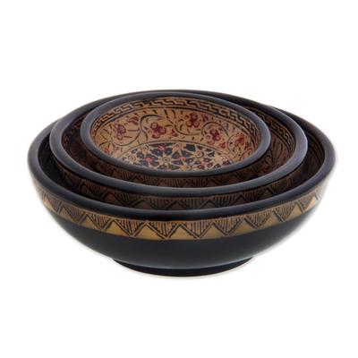 Jasmine Bud,'Handmade Indonesian Batik Decorative Bowls (Set of 3)'