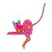 'Hand-Painted Pink Copal Wood Alebrije Cat Figurine'