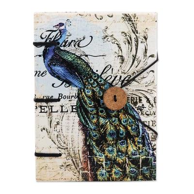 Quill and Ink,'Handmade Paper Journal with Peacock Motif'