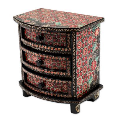 Kawung Secrets,'Kawung Motif Handcrafted Wood Batik Jewelry Box'
