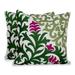 Cotton cushion covers, 'Magenta Blooms' (pair)