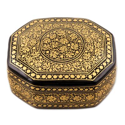 Kashmir Black,'Artisan Crafted Papier Mache Decorative Box'