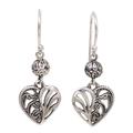 The Other Side,'Sterling Silver Dangle Earrings Heart Shape from Indonesia'