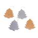 'Gold and Silver-Tone Wood Tree Ornaments (Set of 4)'