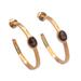 Paradox,'18k Gold Plated Quartz Hammered Half-Hoop Earrings'