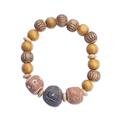 Wood, Terracotta, Recycled Bead Handmade Bracelet 'Earth Circle'