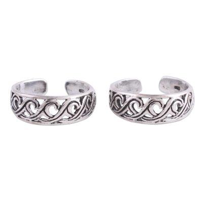 Fascinating Swirls,'Handcrafted Sterling Silver Pa...