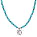 Bluestone,'Multi-Gemstone Beaded Sterling Silver Pendant Necklace'