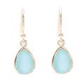 'Gold Plated 4-Carat Chalcedony Dangle Earrings from India'