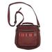 Morral in Chestnut Brown,'Wool Insert Leather Brown Crossbody Messenger Bag from Peru'