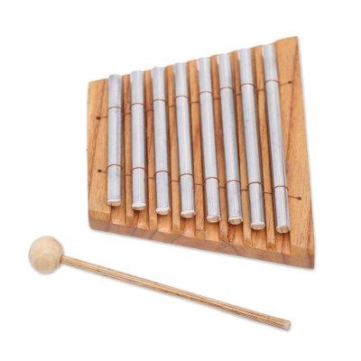 Chiming Symphony,'Teak Wood and Stainless Steel Xylophone from Bali'