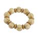 Natural Circles,'Light Brown Sese Wood Beaded Stretch Bracelet from Ghana'