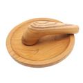Crushed,'Hand Made Teak Wood Mortar and Pestle from Bali'