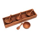 Date Night,'Hand-Carved Wood Condiment Set from Bali (9 Piece)'