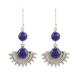 Sweetly Radiant,'Sterling Silver Round Blue Lapis Lazuli Dangle Earrings'